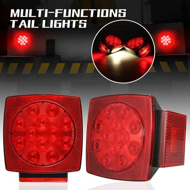 IP68 Waterproof ALL STAR TRUCK PARTS & White DOT Approved Stop Turn Tail Left and Right Side Lights Clear Lens Stud Mounted 15 LED Trailer Towing Light Set Red/Amber License Plate IP68 Waterproof ALL STAR TRUCK PARTS & White DOT Approved Stop Turn Tail Left and Right Side Lights Clear Lens Stud Mounted 15 LED Trailer Towing Light Set Red/Amber License Plate